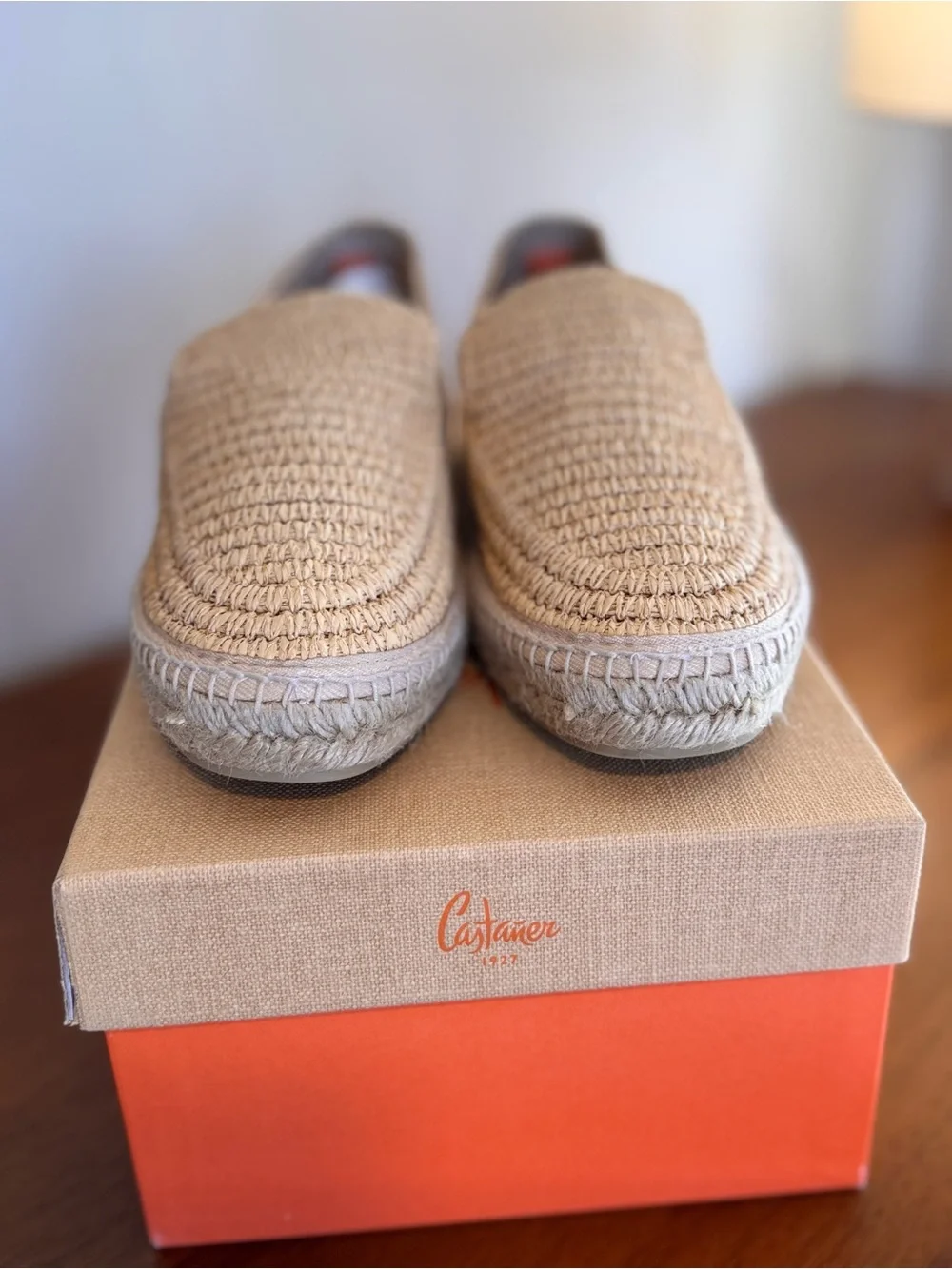 NIB Castañer Joaquin Natural Raffia Espadrille Loafers Men’s 42 US 8